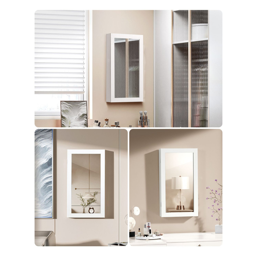 Produktbild för Jewelry Armoire White 67x10x37 cm