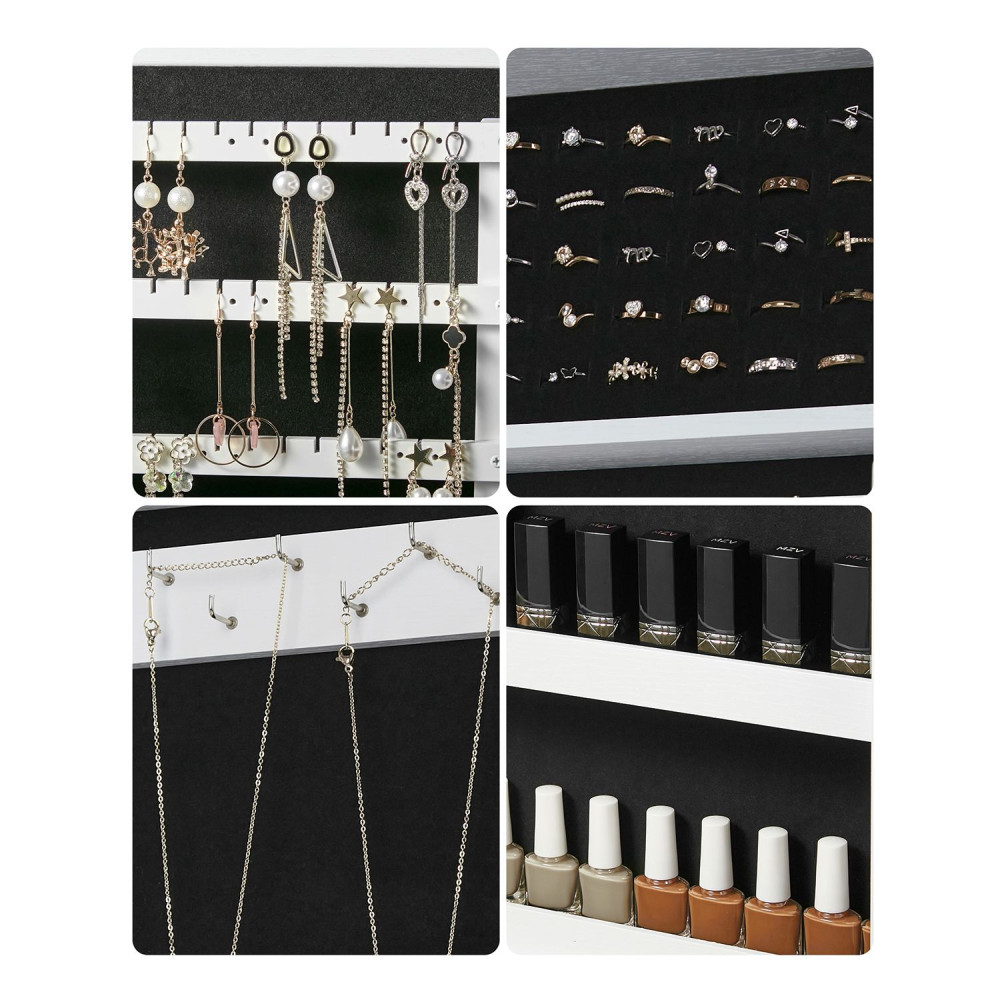 Produktbild för Jewelry Armoire White 67x10x37 cm