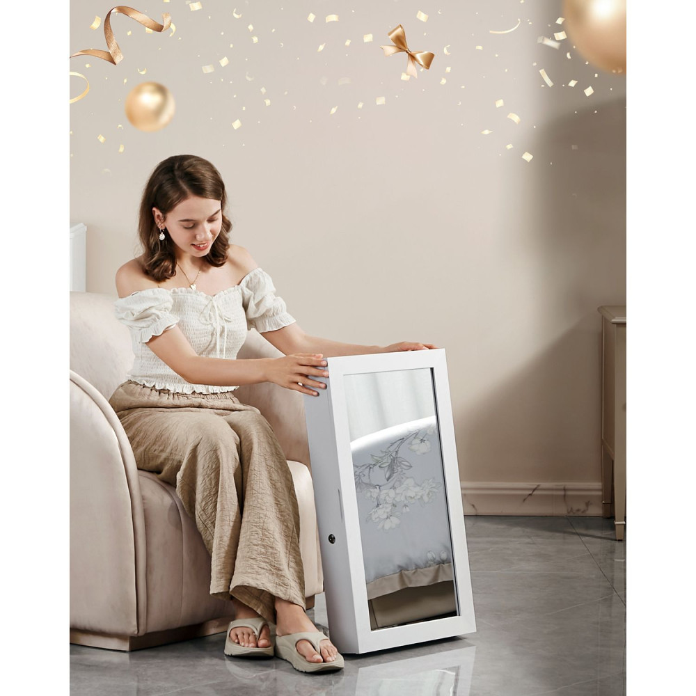 Produktbild för Jewelry Armoire White 67x10x37 cm