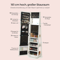 Produktbild för Jewelry Armoire White 162x55x55cm