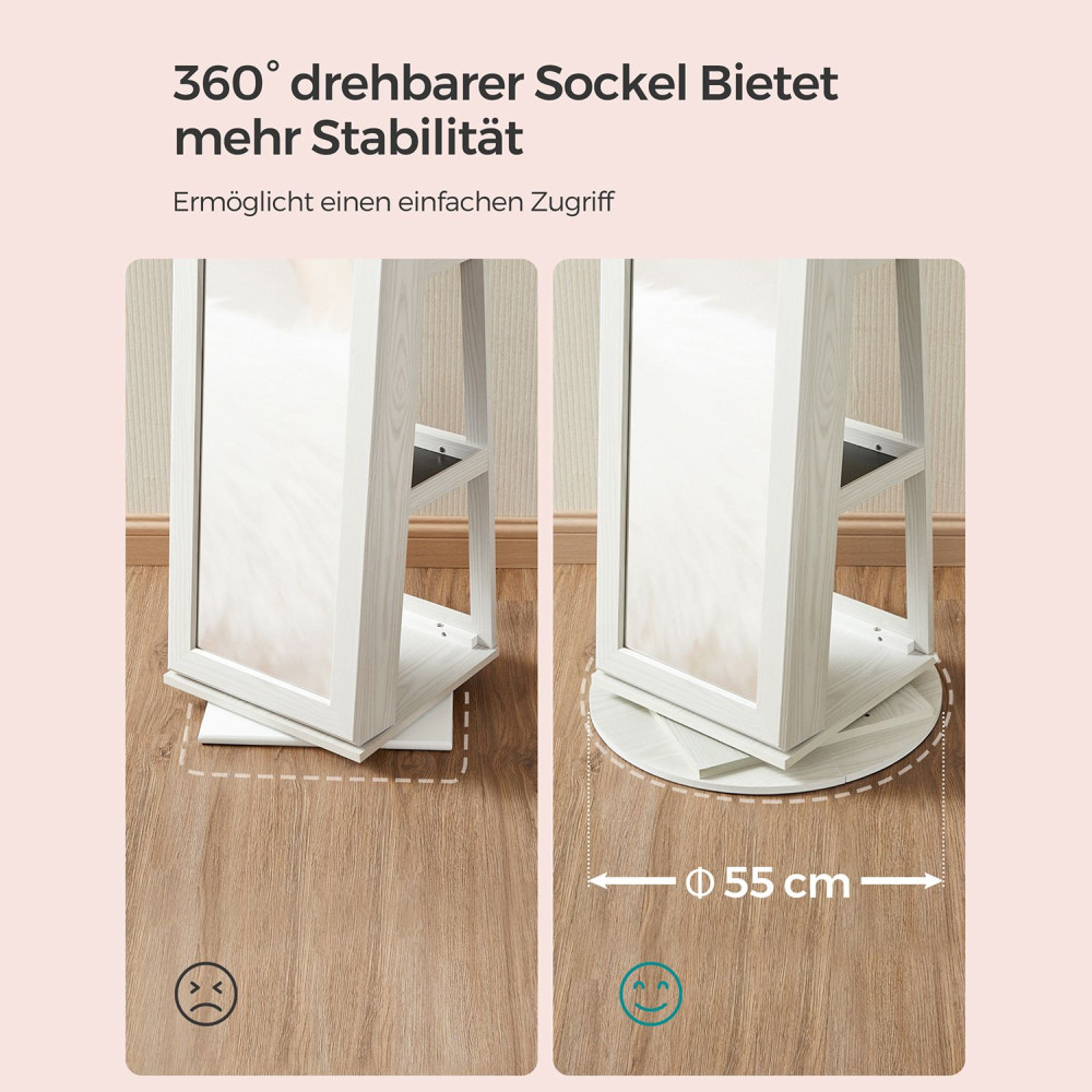 Produktbild för Jewelry Armoire White 162x55x55cm