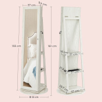 Produktbild för Jewelry Armoire White 162x55x55cm