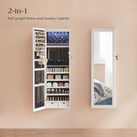 Produktbild för Jewelry Armoire White 120x10x37cm