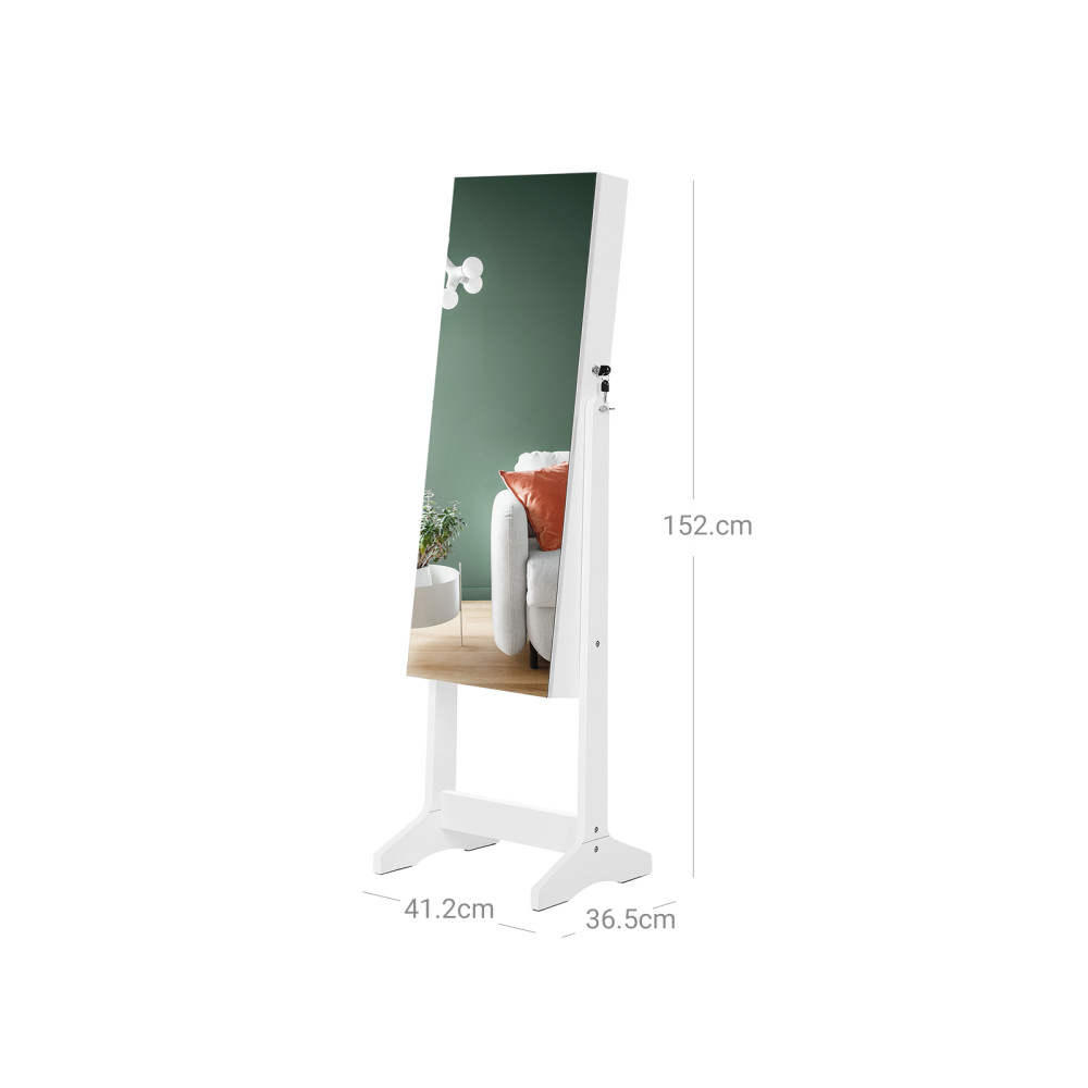 Produktbild för Jewelry Armoire White 152x41x37cm