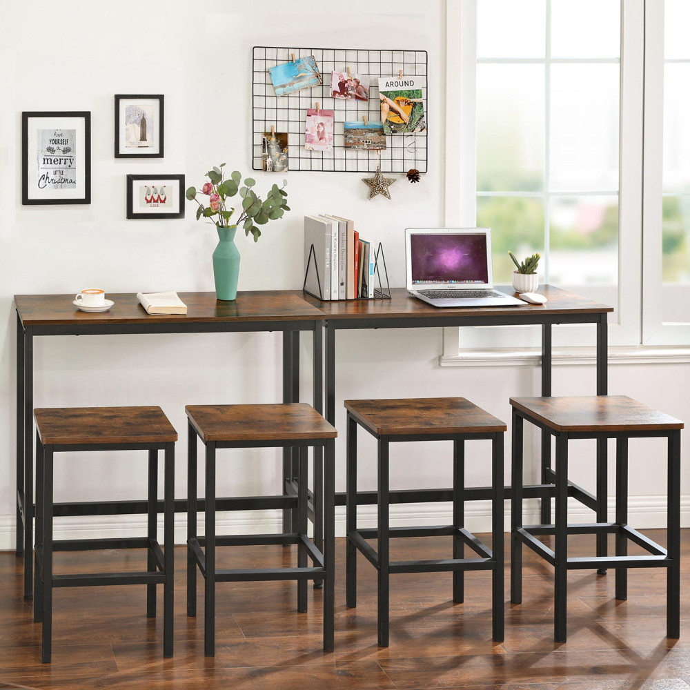 Produktbild för Bar Table X: Antique, Black 100x40x90cm