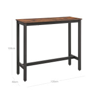 Produktbild för Bar Table X: Antique, Black 120x40x100cm