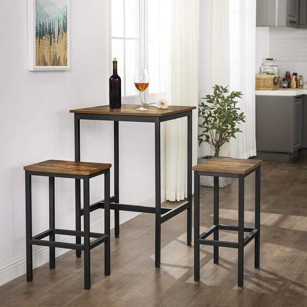 Produktbild för Bar Table X: Antique, Black 60x60x90cm