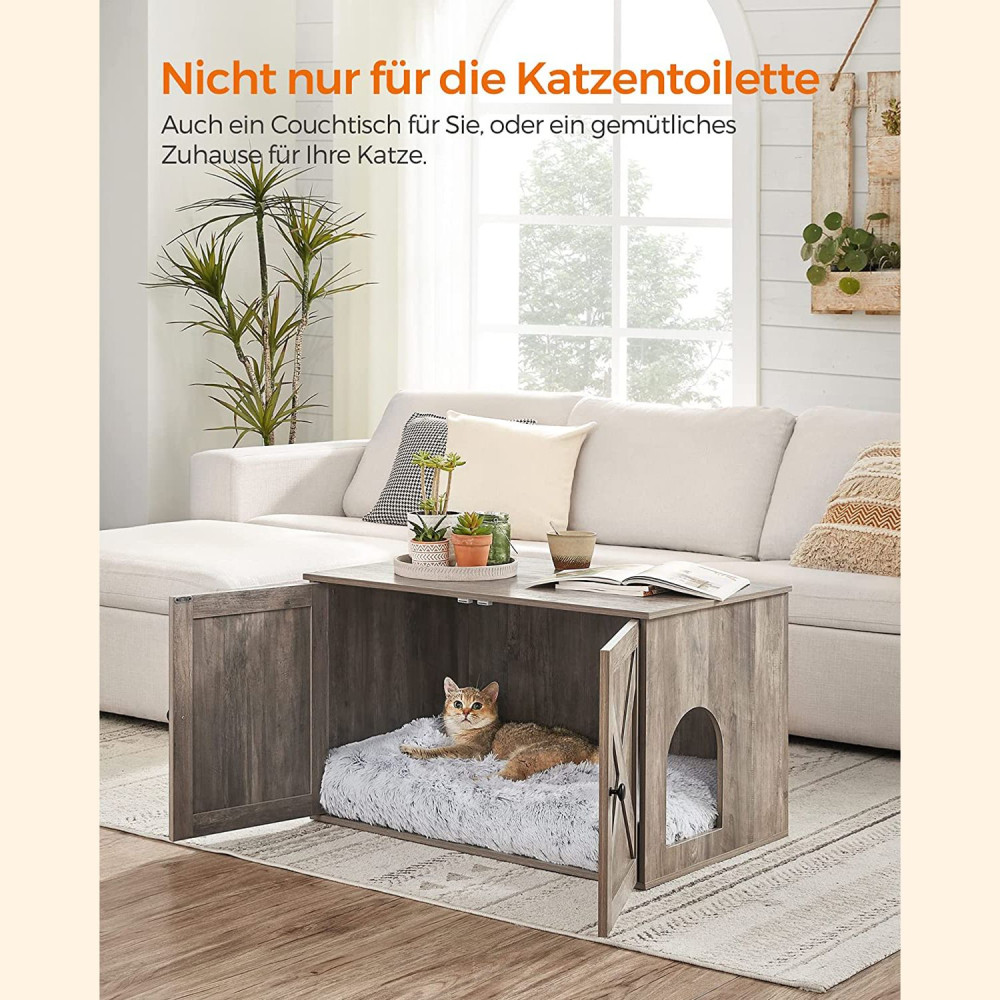 Produktbild för Cat Litter Box Enclosure Grey 80x53x50cm