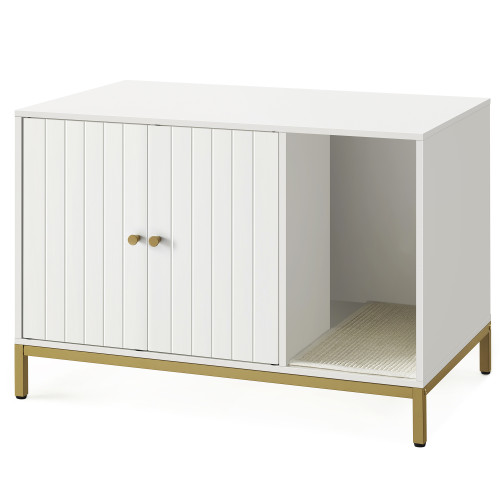 FEANDREA Cat Litter Box Enclosure White 80×50×55cm
