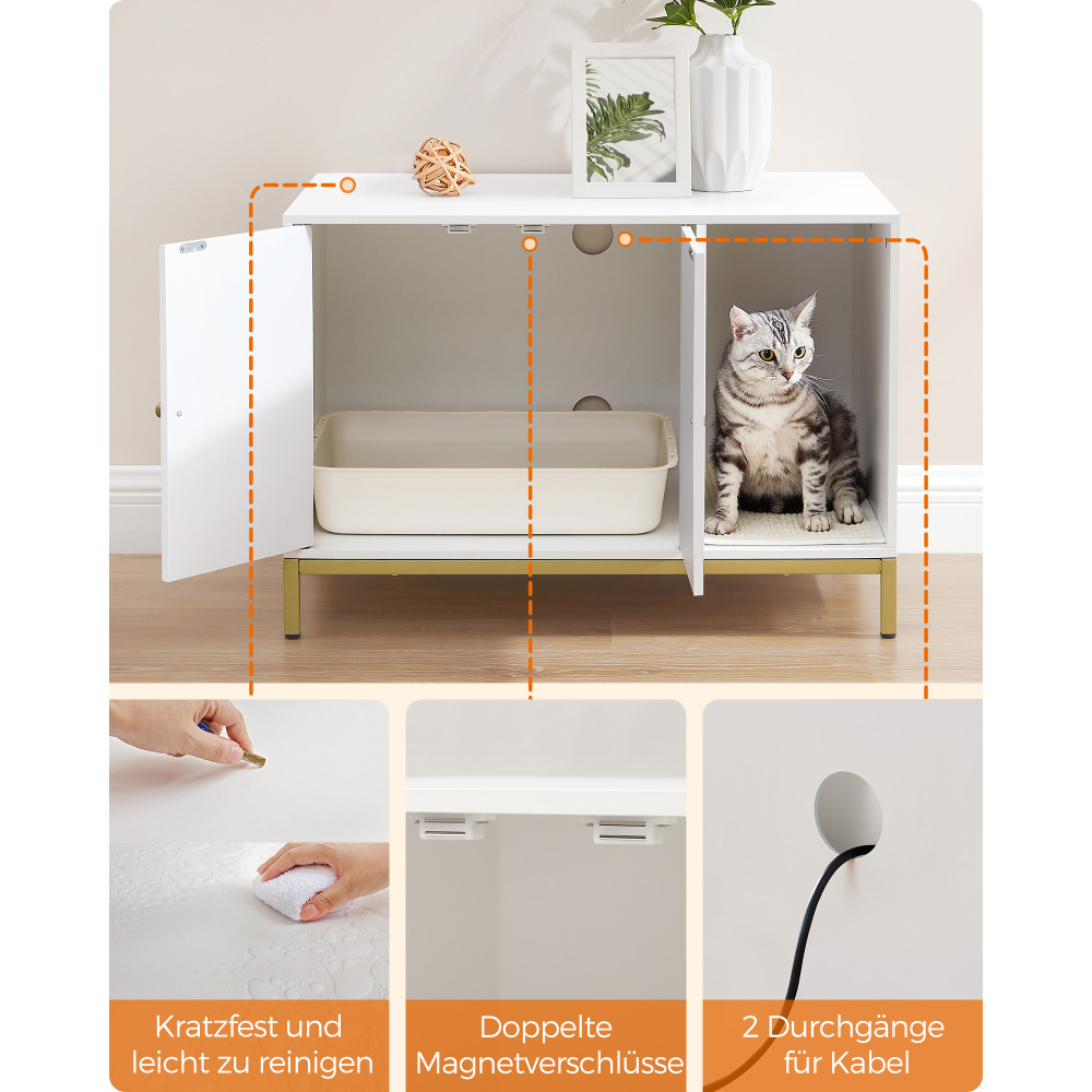 Produktbild för Cat Litter Box Enclosure White 80×50×55cm