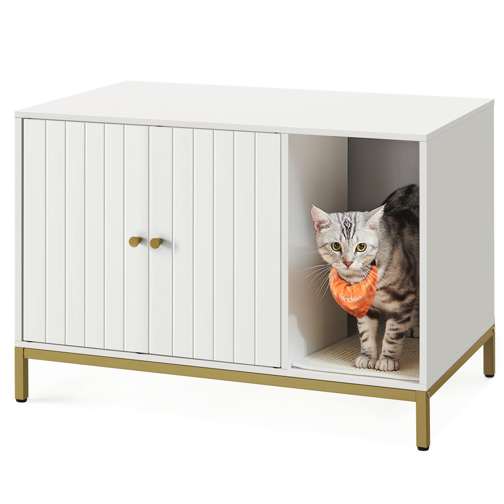 Produktbild för Cat Litter Box Enclosure White 80×50×55cm