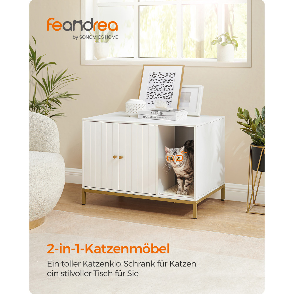 Produktbild för Cat Litter Box Enclosure White 80×50×55cm