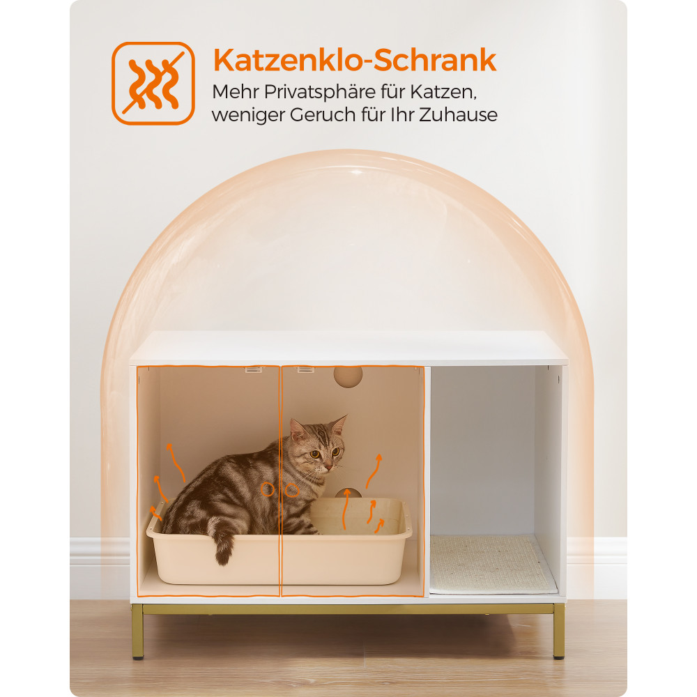 Produktbild för Cat Litter Box Enclosure White 80×50×55cm
