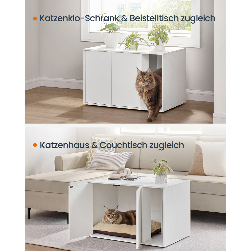Produktbild för Cat Litter Box Enclosure White 80x50x53cm
