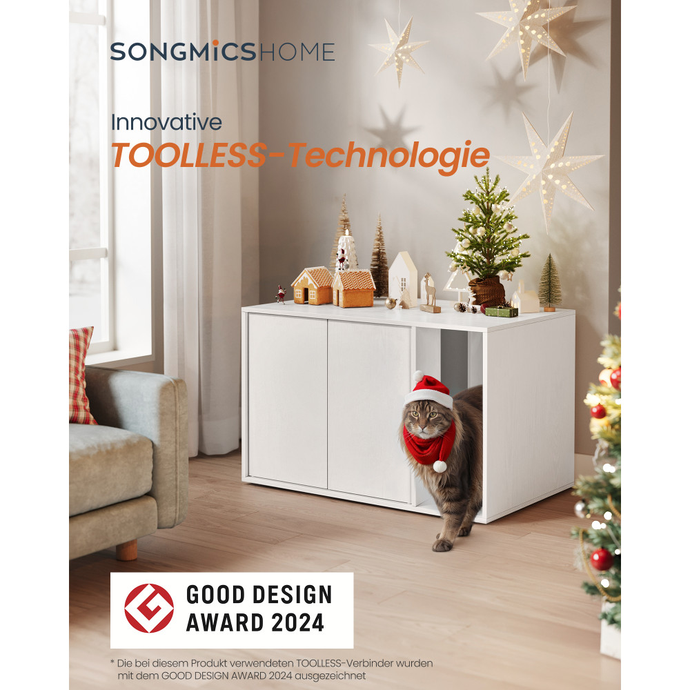 Produktbild för Cat Litter Box Enclosure White 80x50x53cm