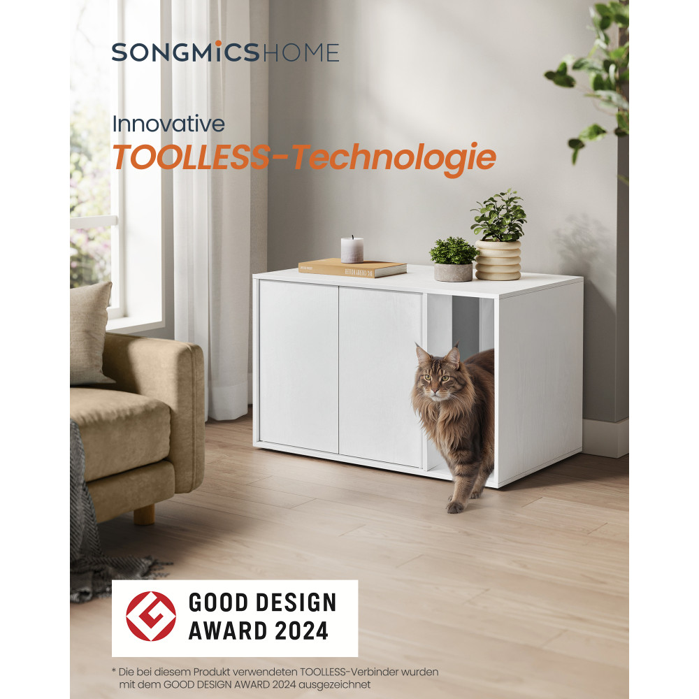 Produktbild för Cat Litter Box Enclosure White 80x50x53cm