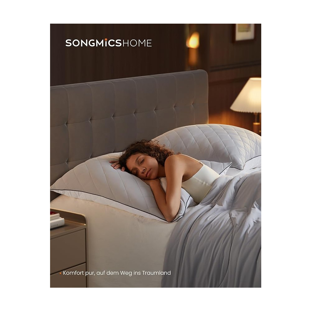 Produktbild för Bed Pillow Grey 80x80x18cm
