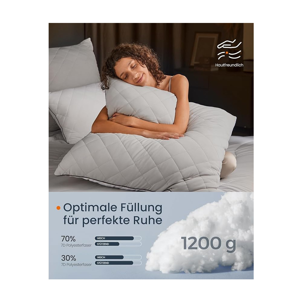 Produktbild för Bed Pillow Grey 80x80x18cm