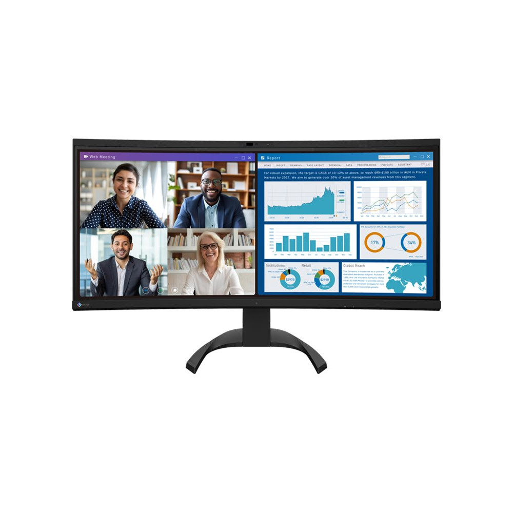 Produktbild för EIZO FlexScan EV3450XC-BK - med FlexStand - LED-skärm - böjd - 34"
