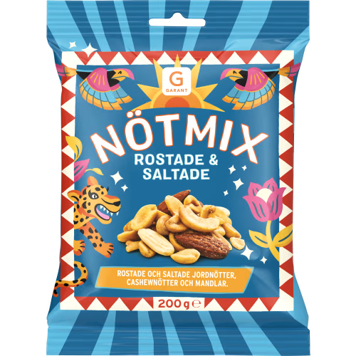 GARANT Garant Nötmix Rostade & Saltade 200g