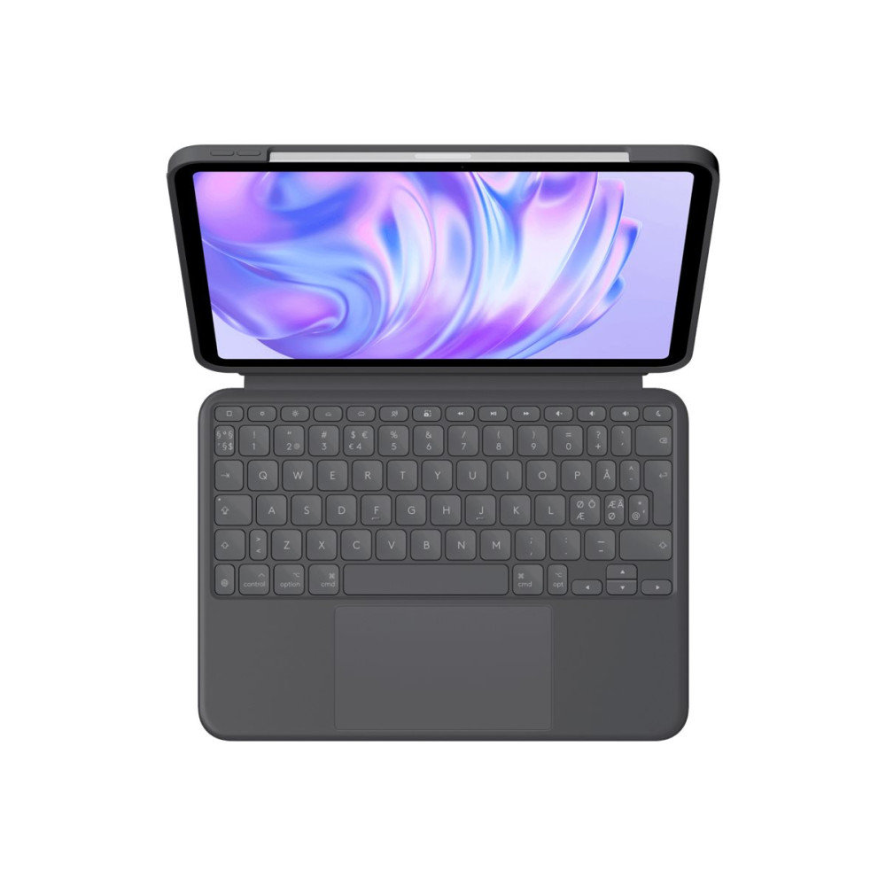 Produktbild för Logitech Combo Touch - tangentbord och foliefodral - med pekdyna - QWERTY - nordiskt (danska/finska/norska/svenska) - grafit Inmatningsenhet