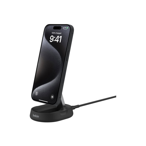 Belkin International Belkin BoostCharge Pro trådlöst laddställ - magnetisk - + växelströmsadapter - 15 watt