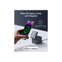 Produktbild för Anker 3-in-1 Cube trådlöst laddställ - med MagSafe - + växelströmsadapter - 15 watt - MFI-certifierad