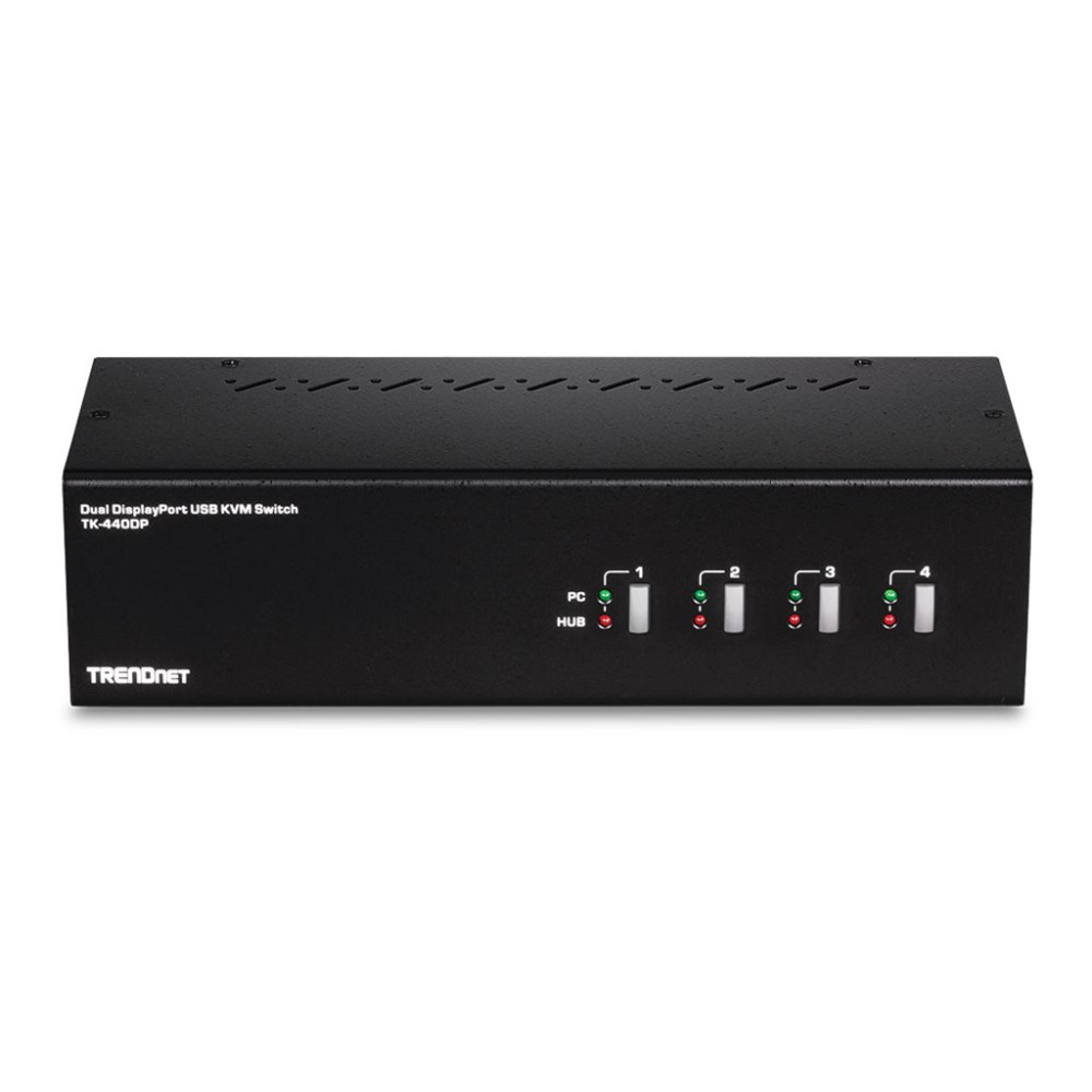 Produktbild för TRENDnet TK 440DP - omkopplare för tangentbord/video/mus/ljud/USB - 4 portar - TAA-kompatibel