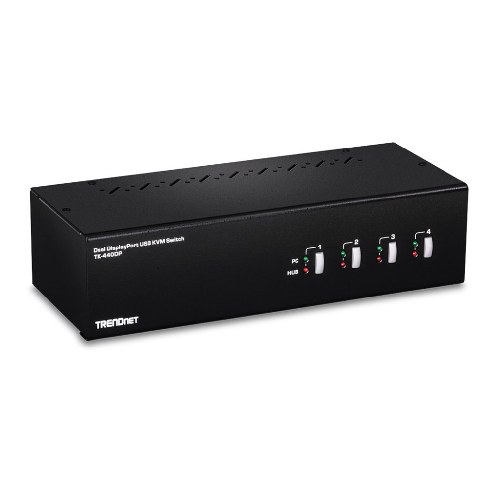 Produktbild för TRENDnet TK 440DP - omkopplare för tangentbord/video/mus/ljud/USB - 4 portar - TAA-kompatibel