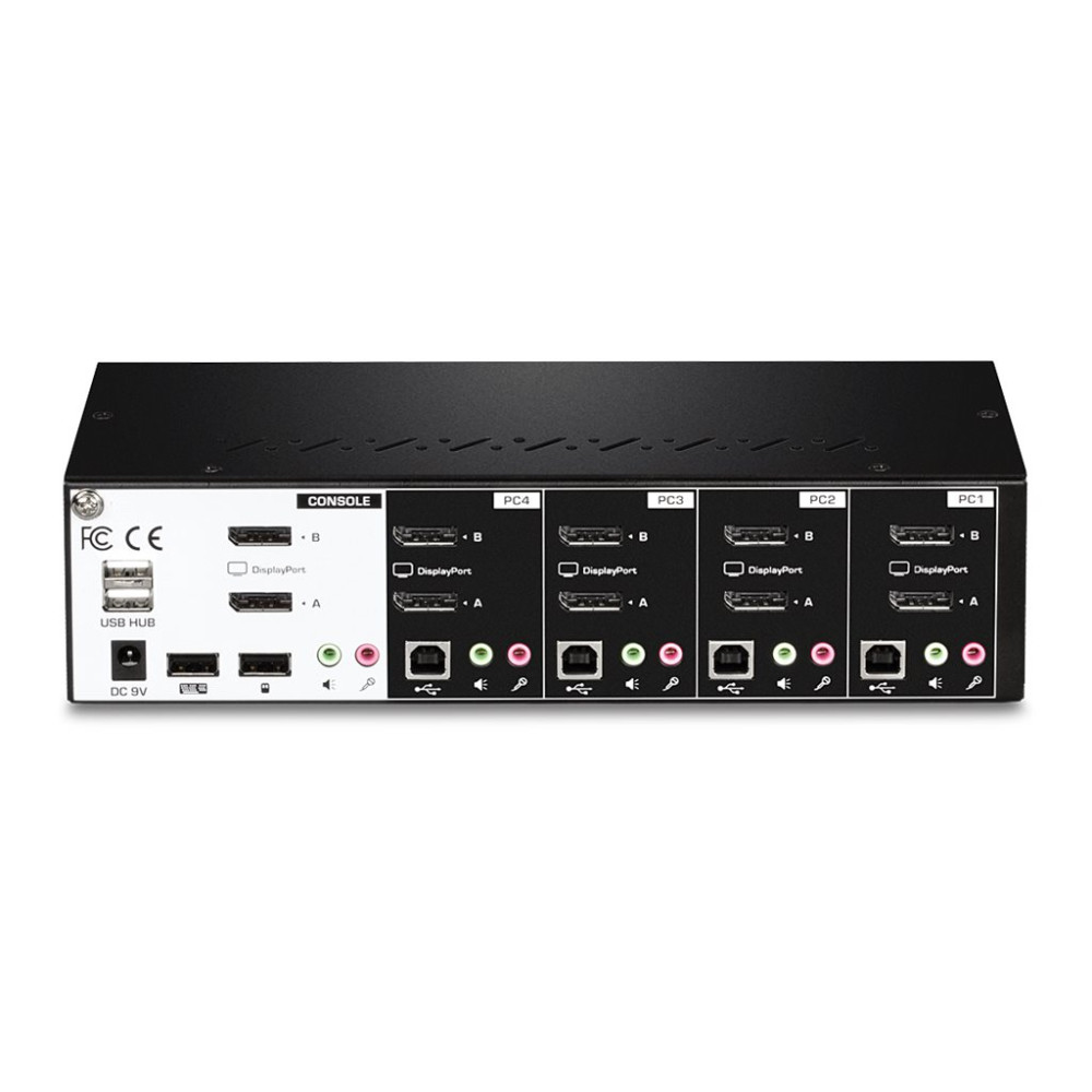 Produktbild för TRENDnet TK 440DP - omkopplare för tangentbord/video/mus/ljud/USB - 4 portar - TAA-kompatibel