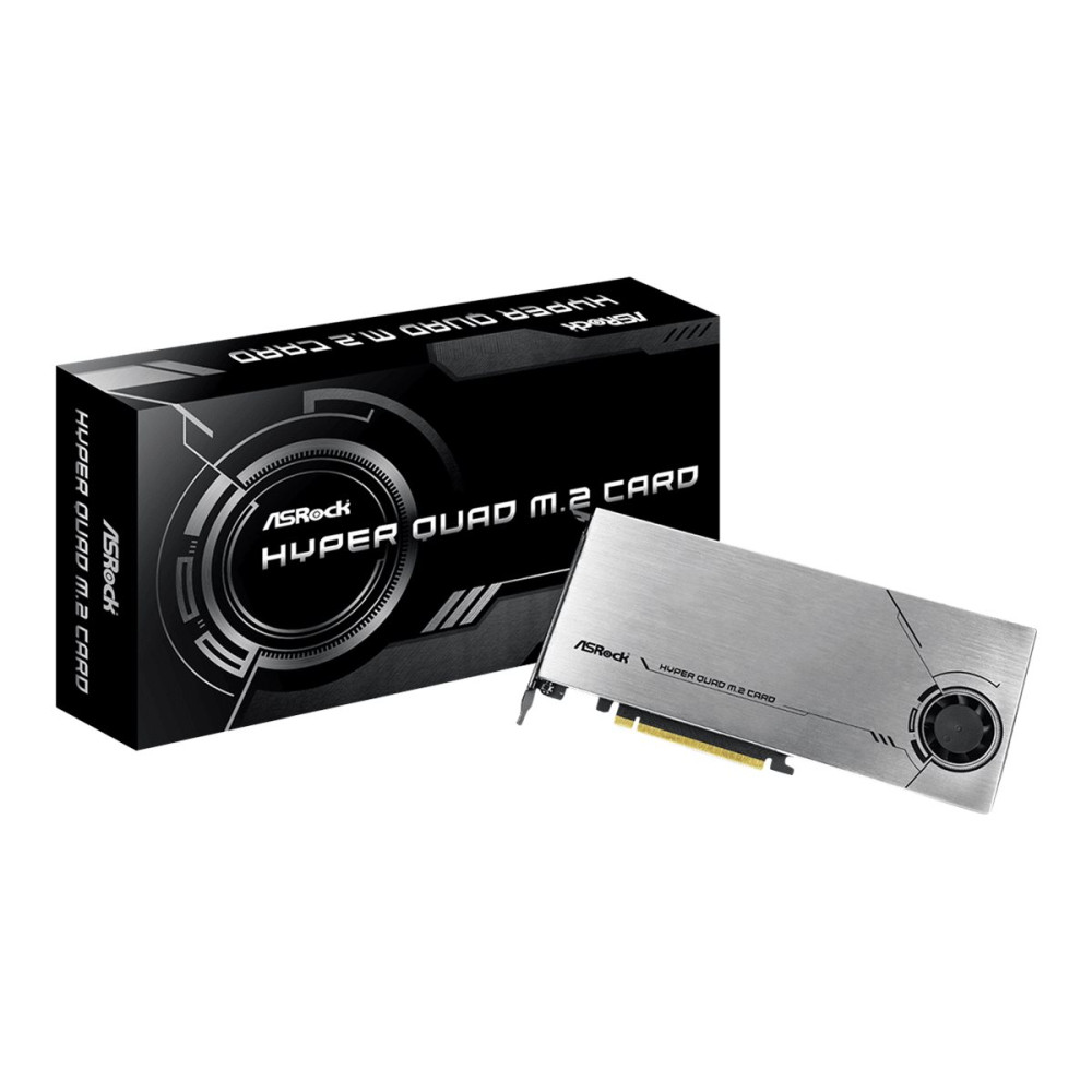 Produktbild för ASRock HYPER QUAD M.2 CARD - gränssnittsadapter - M.2 Card - PCIe 4.0 x16