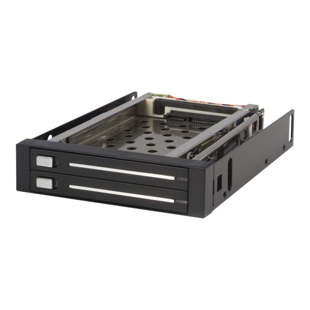 Produktbild för StarTech.com 2 enheter 2,5" hyllfri hot swap SATA med flyttbara bakpanelshyllor - adapter för lagringsfack