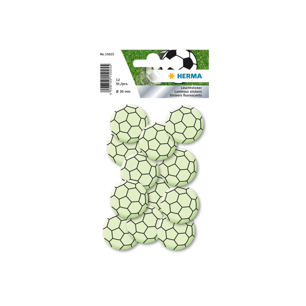 Produktbild för HERMA - dekorationsbindemedel - mini soccer ball - 3 cm diameter - plast (paket om 12)