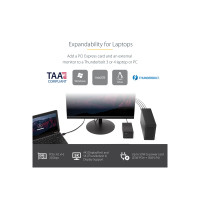 Produktbild för StarTech.com Thunderbolt 3 PCIe Expansion Chassis, External Enclosure Box with 1x PCI-Express Slot, 5K/4K Output Via TB3/DP Ports, TAA - förlängningskabel till systembuss - DP