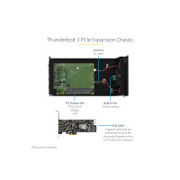 Produktbild för StarTech.com Thunderbolt 3 PCIe Expansion Chassis, External Enclosure Box with 1x PCI-Express Slot, 5K/4K Output Via TB3/DP Ports, TAA - förlängningskabel till systembuss - DP