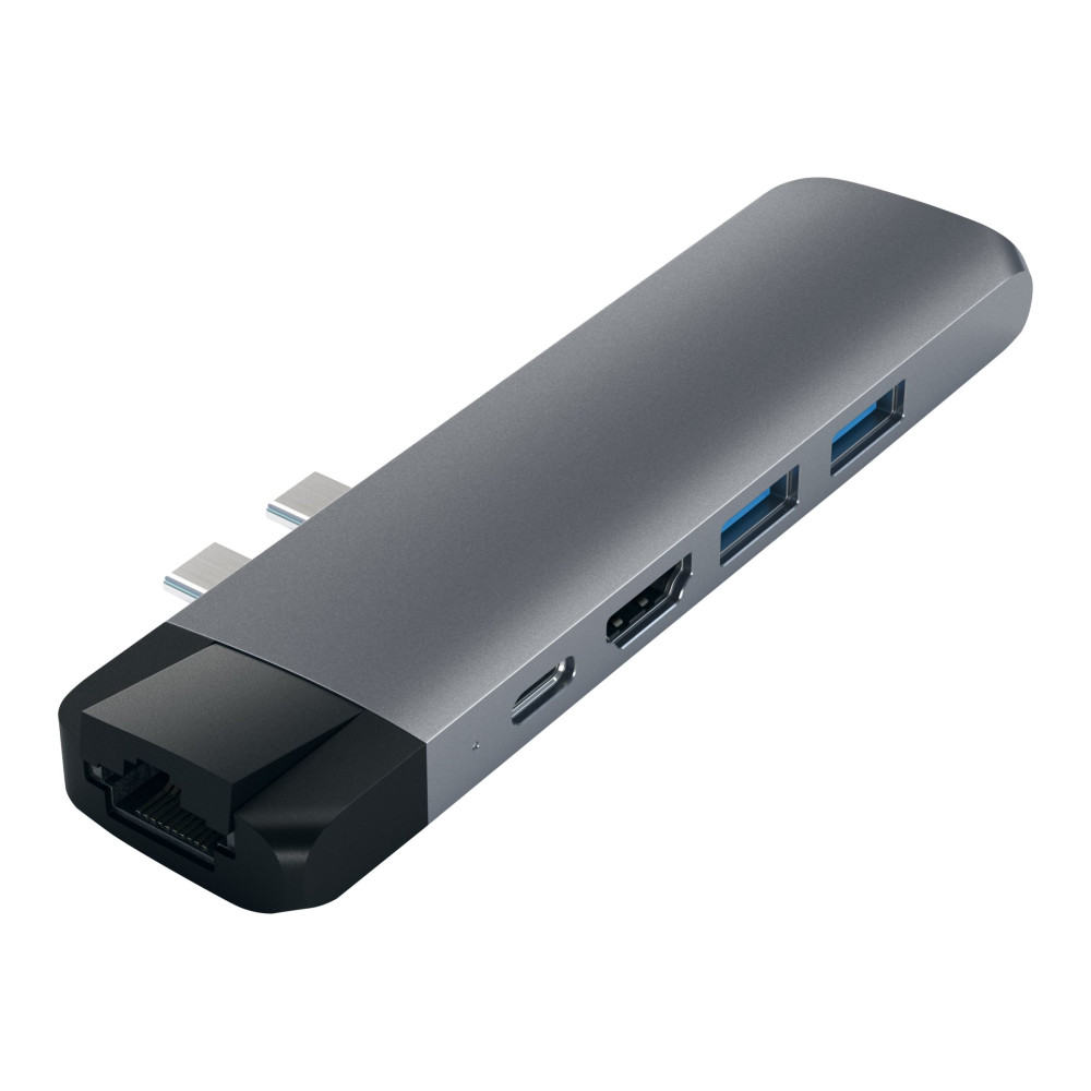 Produktbild för Satechi Aluminum Type-C Pro Hub with Ethernet - dockningsstation - USB-C - 1GbE