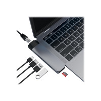 Produktbild för Satechi Aluminum Type-C Pro Hub with Ethernet - dockningsstation - USB-C - 1GbE