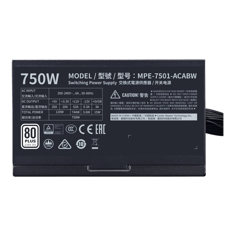 Produktbild för Cooler Master MWE White V2 750 - nätaggregat - 750 Watt