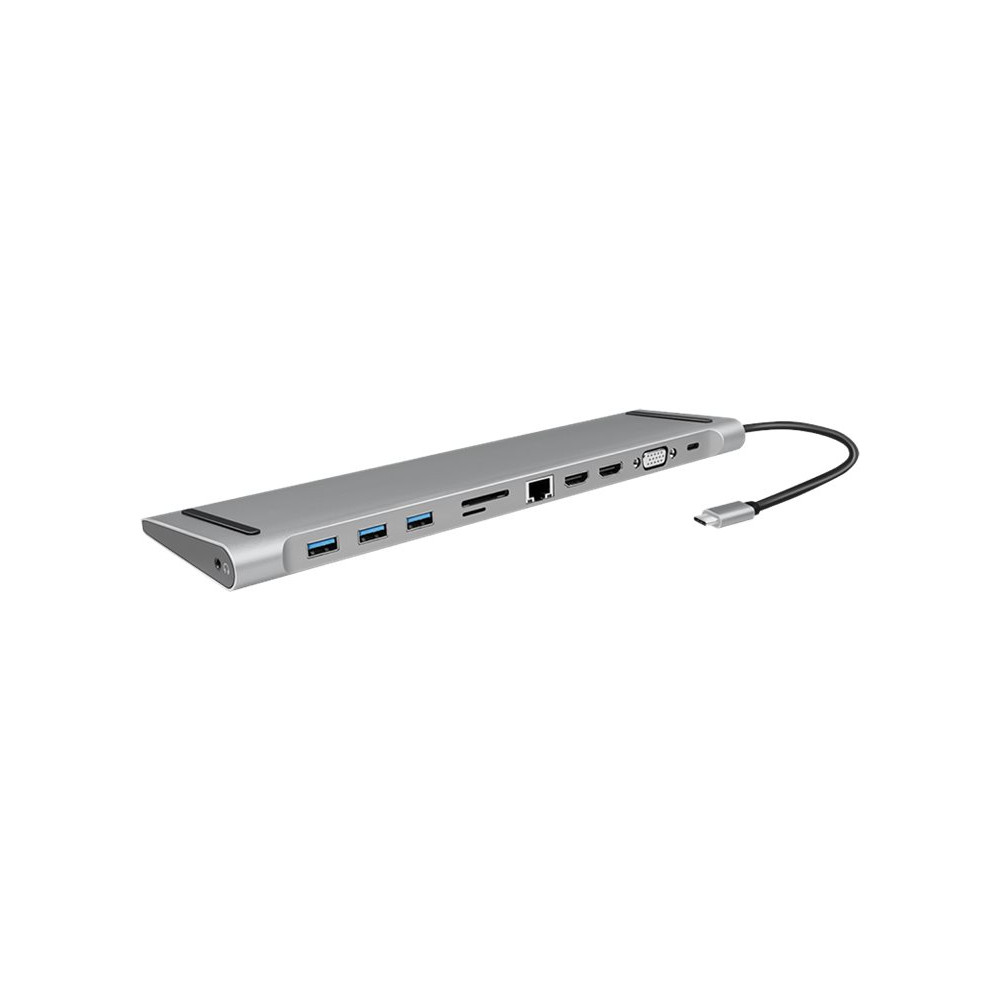 Produktbild för LogiLink - dockningsstation - USB-C 3.2 Gen 1 - 2 x HDMI, VGA - 1GbE