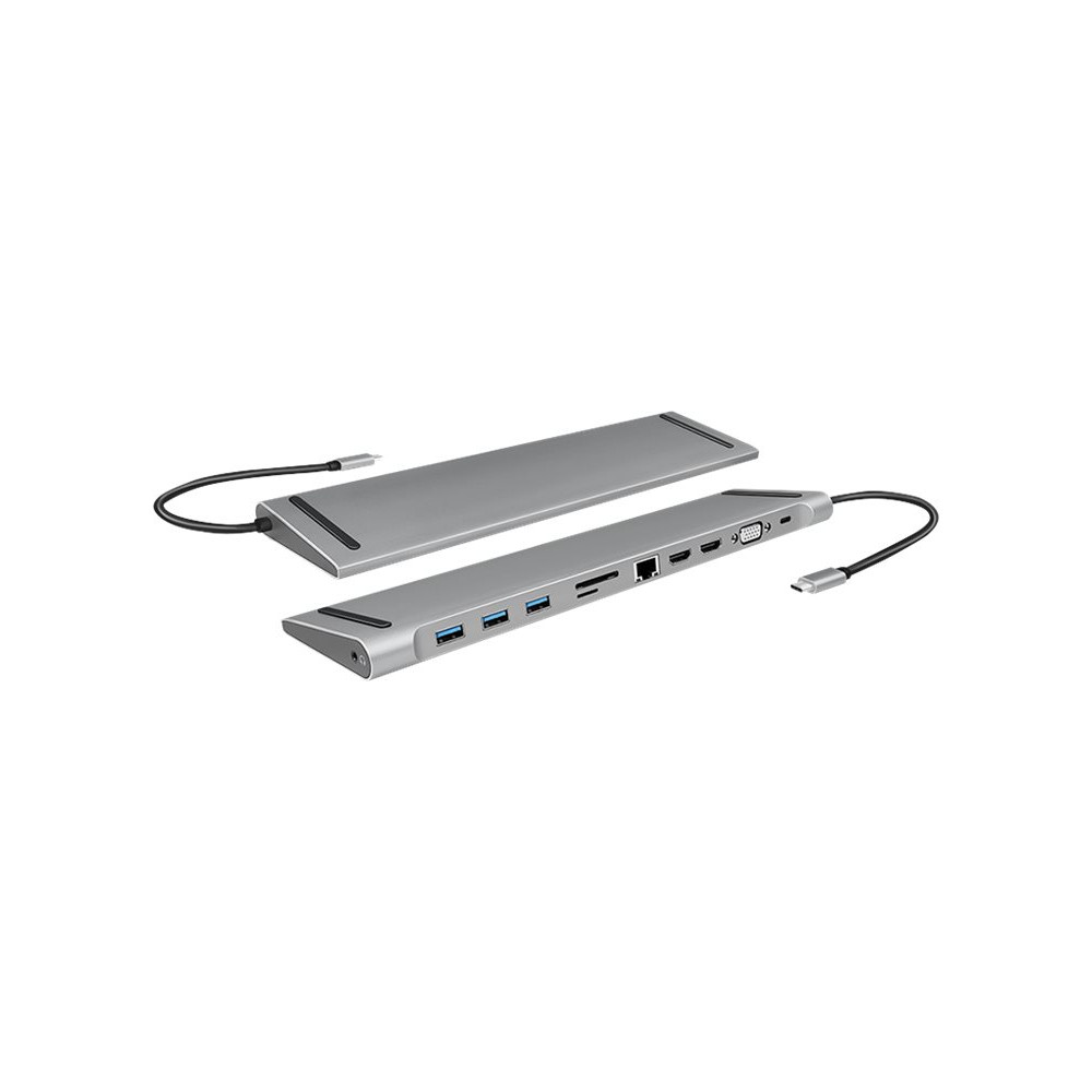 Produktbild för LogiLink - dockningsstation - USB-C 3.2 Gen 1 - 2 x HDMI, VGA - 1GbE