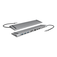 Produktbild för LogiLink - dockningsstation - USB-C 3.2 Gen 1 - 2 x HDMI, VGA - 1GbE