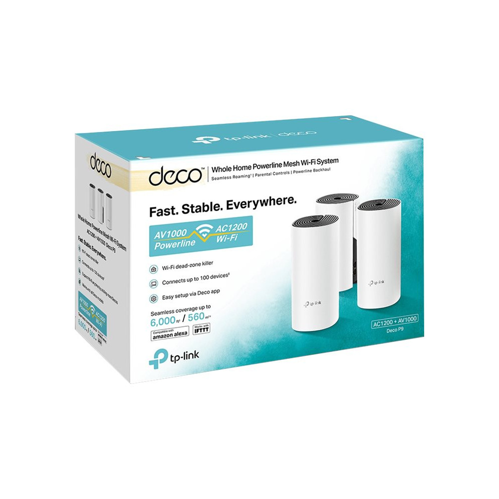 Produktbild för TP-Link Deco P9 - Wifi-system - Wi-Fi 5, Bluetooth - skrivbordsmodell