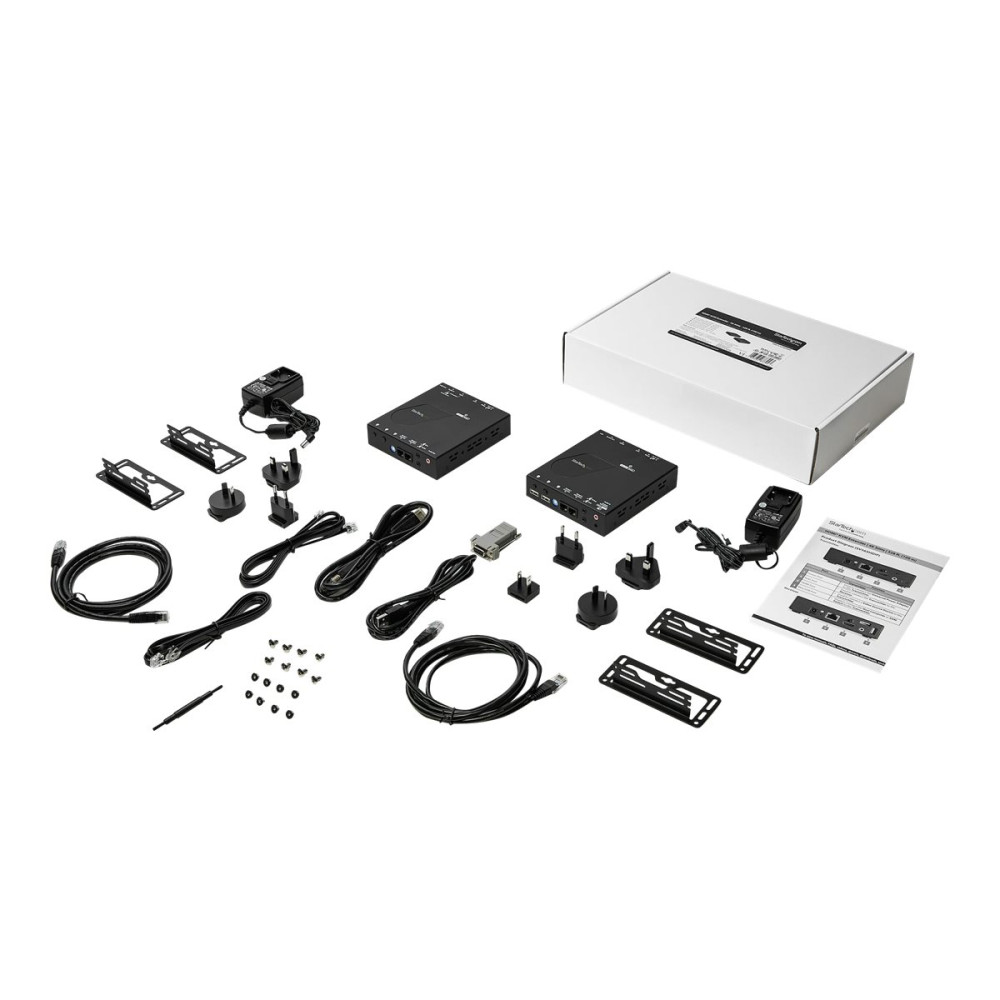 Produktbild för StarTech.com HDMI KVM-förlängare över LAN - 4K 30 Hz - förlängd räckvidd för audio/video - HDMI - TAA-kompatibel
