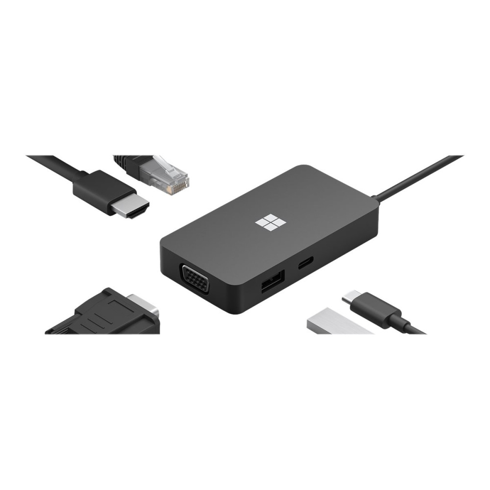 Produktbild för Microsoft USB-C Travel Hub - dockningsstation - USB-C - VGA, HDMI - 1GbE