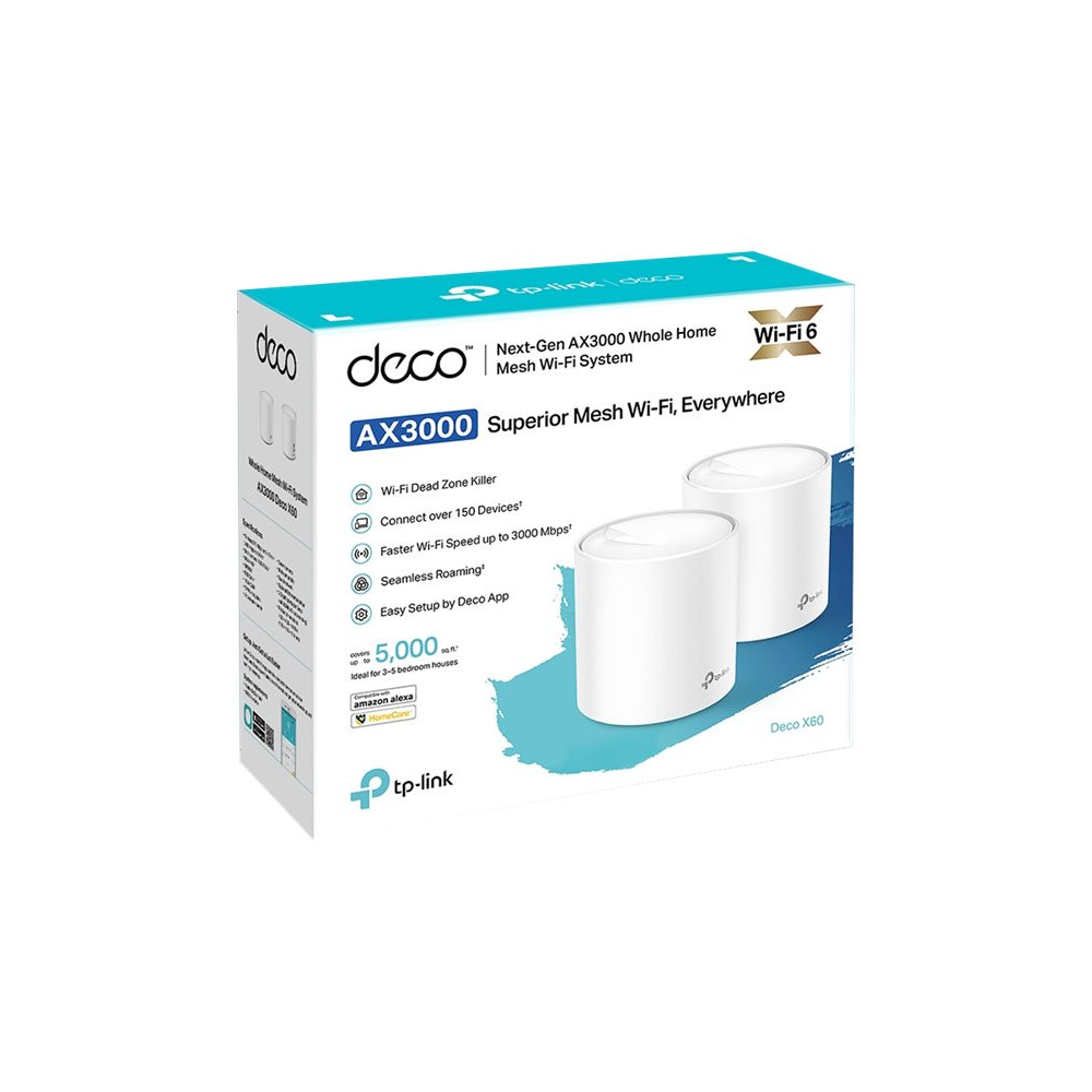 Produktbild för TP-Link Deco X60 - Wifi-system - Wi-Fi 6 - skrivbordsmodell