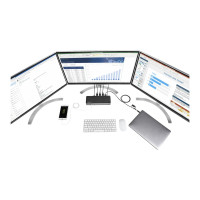 Produktbild för StarTech.com USB-C- och USB-A-dockningsstation - Universal hybriddockningsstation för trippla bildskärmar, DisplayPort och HDMI 4K 60 Hz - 85 W strömförsörjning, 6x USB-hubb, GbE, Ljud - USB 3.1 Gen. 2, 10 Gbit/sek - dockningsstation - USB-C - 3 x HDMI, 3
