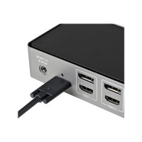Produktbild för StarTech.com USB-C- och USB-A-dockningsstation - Universal hybriddockningsstation för trippla bildskärmar, DisplayPort och HDMI 4K 60 Hz - 85 W strömförsörjning, 6x USB-hubb, GbE, Ljud - USB 3.1 Gen. 2, 10 Gbit/sek - dockningsstation - USB-C - 3 x HDMI, 3