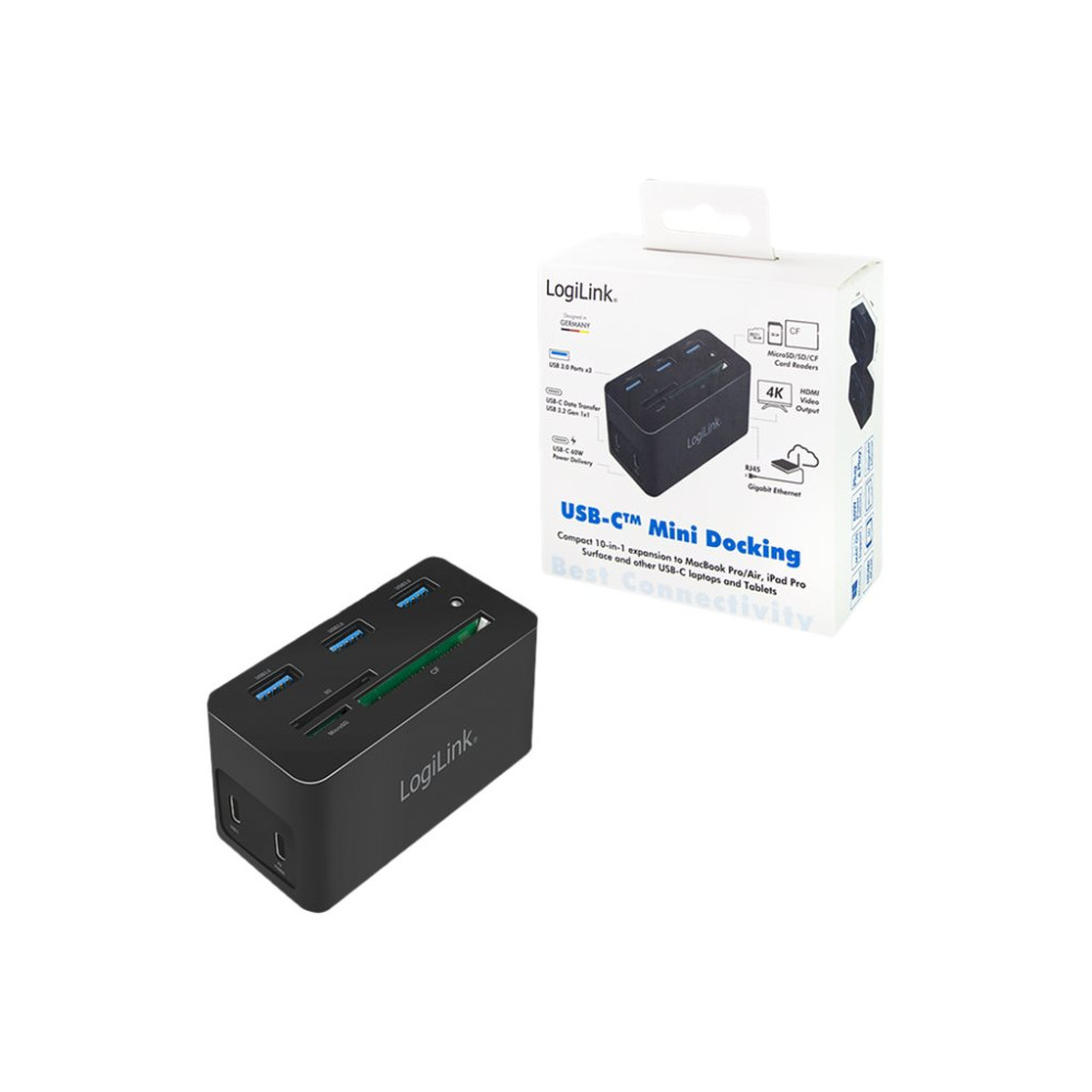 Produktbild för LogiLink - dockningsstation - USB-C 3.2 Gen 1 - HDMI - 1GbE