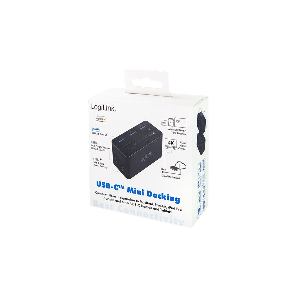 Produktbild för LogiLink - dockningsstation - USB-C 3.2 Gen 1 - HDMI - 1GbE