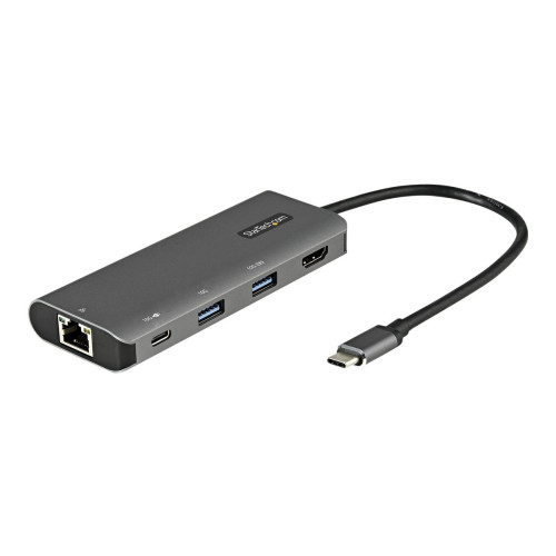 StarTech.com StarTech.com USB C-multiportadapter - 10 Gbps USB Type-C mini dockningsstation med 4K 30Hz HDMI - 100 W strömförsörjning pass-through - 3-ports USB-hubb, GbE - USB 3.1/3.2 Gen 2 docka för bärbar dator - 25 cm kabel - dockningsstation - USB-C 3.2 Gen 2 / T